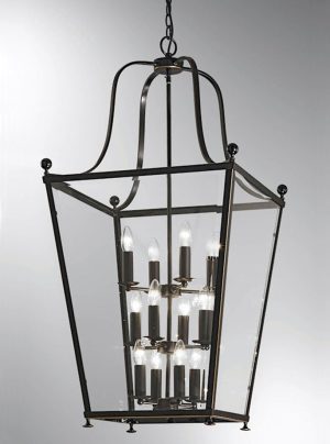 Franklite LA7005/12 Atrio very large 12 light antique bronze hanging lantern grey background