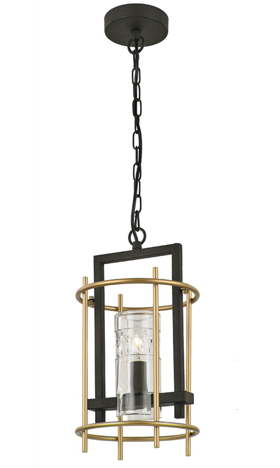 Retro Style 1 Light Ceiling Pendant Antique & Matt Gold Glass Shades