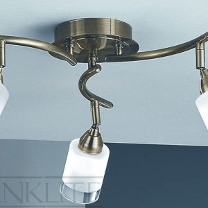 Stylish Bronze 3 Light Small Ceiling Spot Light Bar Acid Glass Shades