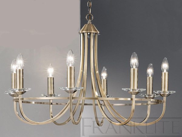 Modern Quality 8 Light Chandelier Bronze Finish Crystal Candle Pans