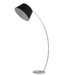 Modern Extendable Arc Floor Lamp Marble Base Chrome Black Shade