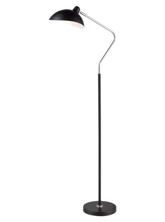 Modern 1 Light Floor Lamp Standard Matt Black Polished Chrome