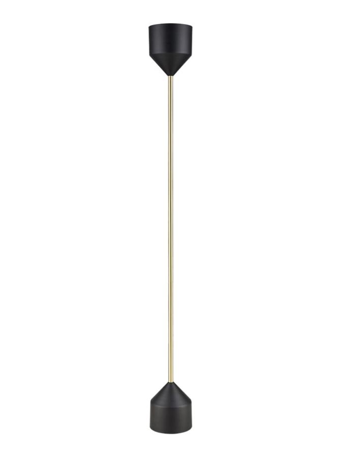 Contemporary Minimalist 1 Light Floor Lamp Uplighter Black / Satin Brass