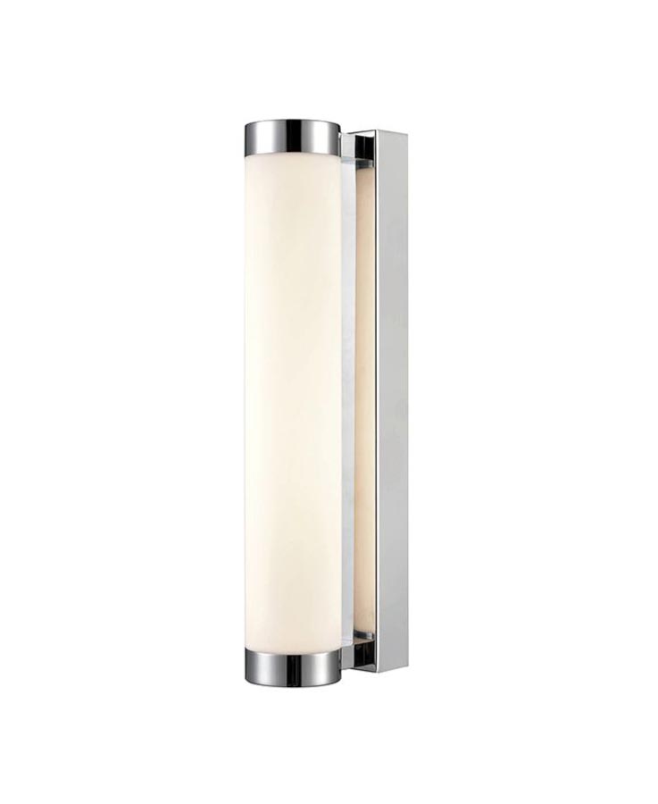 Bright 345mm LED Bathroom Wall Tube Light Chrome Opal Glass IP44