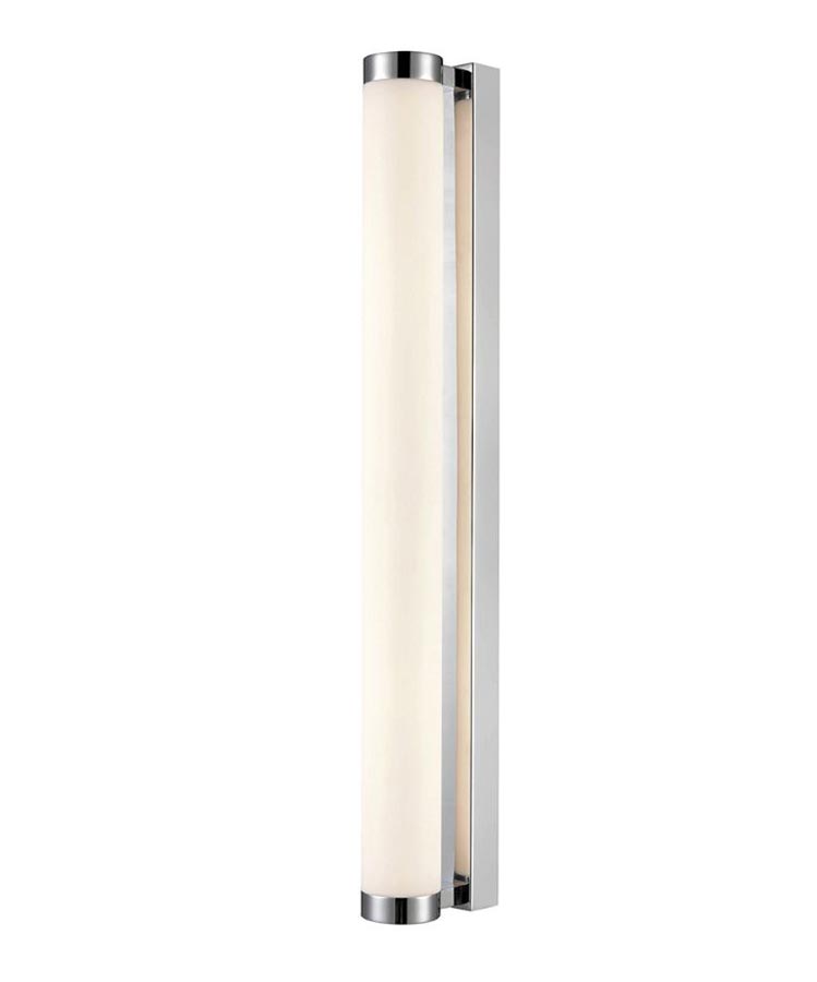 Bright 645mm LED Bathroom Wall Tube Light Chrome Opal Glass IP44