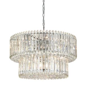 Classic quality 20 light 2 tier luxury crystal chandelier in polished chrome