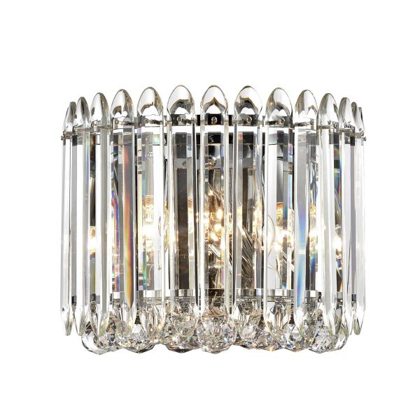 Classic Quality 3 Lamp Luxury Crystal Wall Light Polished Chrome