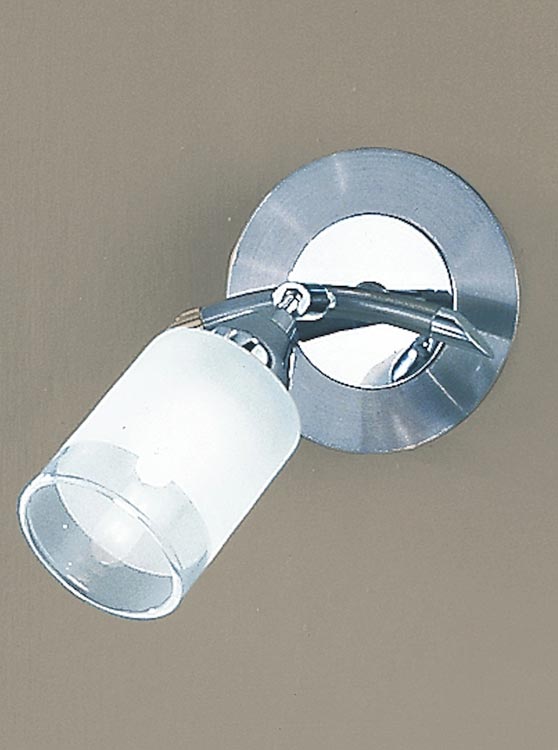 Stylish Satin Nickel Finish Switched Single Wall Light Acid Glass Shade