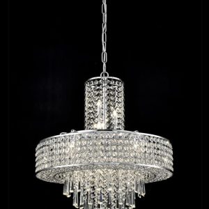 Franklite FL2382/12 Duchess 12 light ceiling pendant polished chrome crystal glass