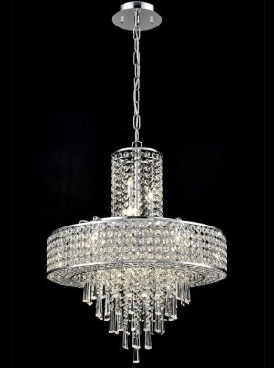 Franklite FL2382/12 Duchess 12 light ceiling pendant polished chrome crystal glass