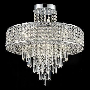 Franklite FL2381/12 Duchess 12 light semi flush ceiling light polished chrome crystal
