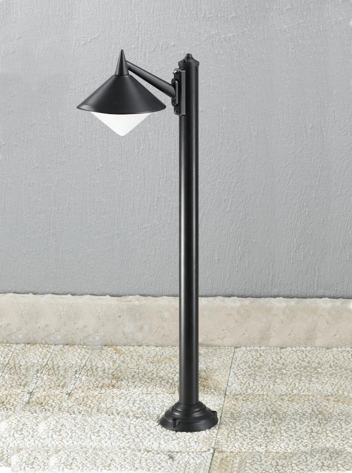 Contemporary 1 Lamp Cast Aluminium Outdoor Post Light Matt Black IP43