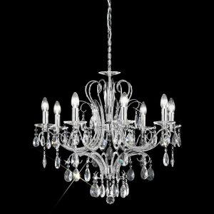 Luxurious classic 8 arm crystal chandelier in polished chrome