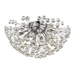 Modern 9 lamp large 50cm flush crystal ceiling light main image