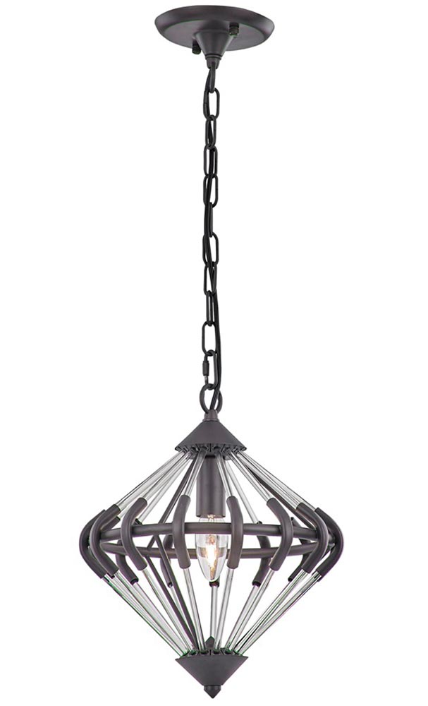Modern Industrial Style 1 Light Ceiling Pendant Antique Glass Rods