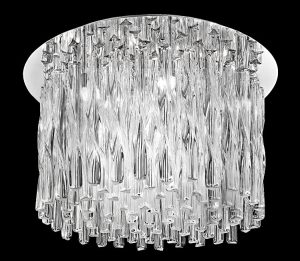 Franklite FL2175/12 Glacial 12 light flush mount ceiling light polished chrome