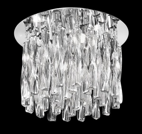 Franklite FL2175/8 Glacial 8 light flush mount ceiling light polished chrome