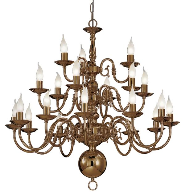 Franklite PE79321 Halle 21 light 3-tier large chandelier in bronzed solid brass