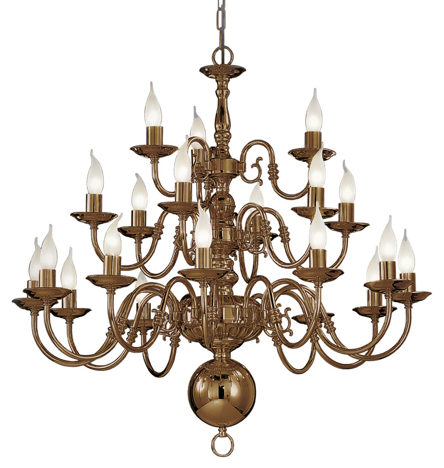 Very Large Flemish Style 21 Light 3-Tier Chandelier Bronzed Solid Brass