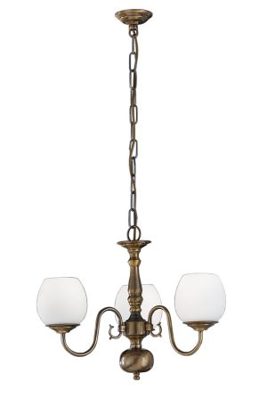 Franklite PE7933 Halle 3 light traditional chandelier in bronzed solid brass