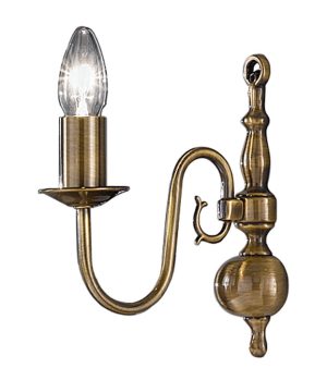 Franklite PE7931 Halle single wall light in bronzed solid brass