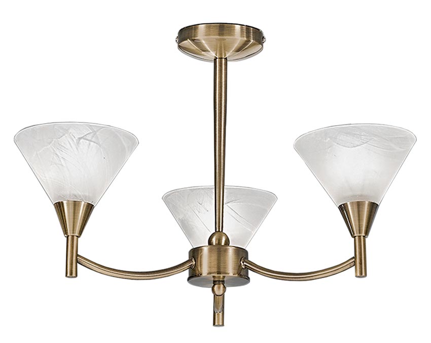 Franklite Harmony 3 Arm Semi Flush Ceiling Light Bronze ...