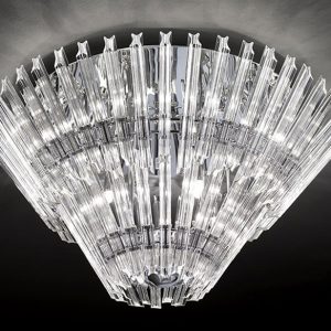 Franklite FL2231/12 Imagine 12 lamp flush mount crystal ceiling light polished chrome