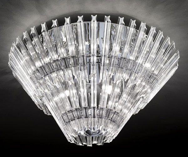 Franklite FL2231/12 Imagine 12 lamp flush mount crystal ceiling light polished chrome