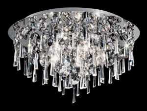 Franklite CF5717 Jazzy 5 lamp medium flush mount crystal ceiling light in polished chrome