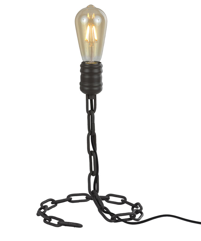 Industrial Style Chain Link Single Light Table Lamp Antique Ironwork