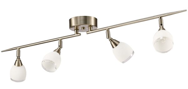 Franklite SPOT8974 Lutina 4 light ceiling spot light bar in satin nickel