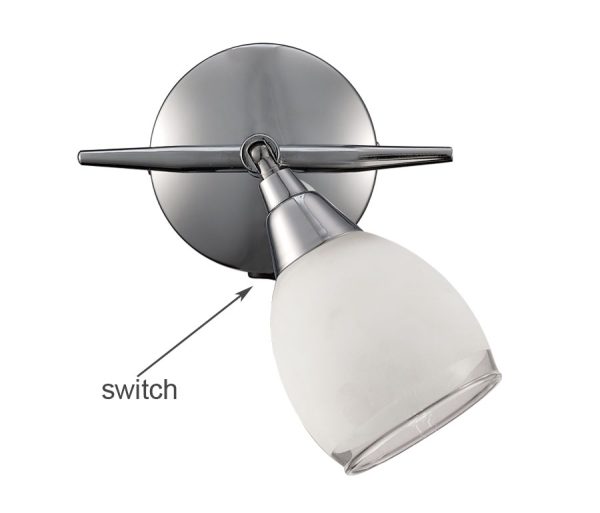 Franklite SPOT8961 Lutina single switched wall spot light polished chrome