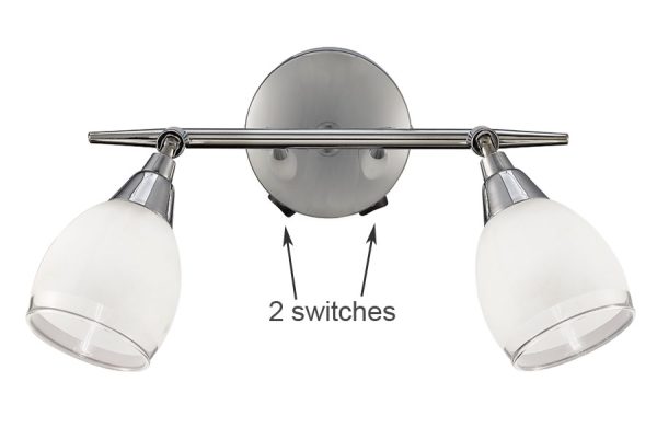 Franklite SPOT8962 Lutina 2 light switched wall spot light polished chrome