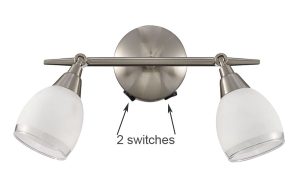 Franklite SPOT8972 Lutina 2 light switched wall spot light in satin nickel