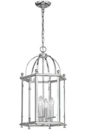 Franklite LA7008/4 Madison medium 4 light hanging lantern in polished chrome