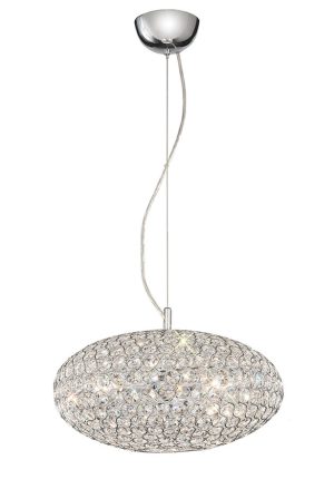 Franklite FL2273/3 Marquesa 3 light ceiling pendant in polished chrome with crystal buttons