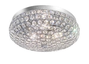 Franklite FL2275/3 Marquesa 3 light flush mount ceiling lamp polished chrome crystal