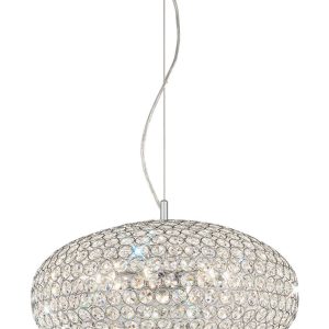 Franklite FL2273/6 Marquesa 6 light ceiling pendant in polished chrome with crystal buttons