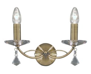 Franklite FL2228/2 Monaco 2 light twin wall light in bronze finish