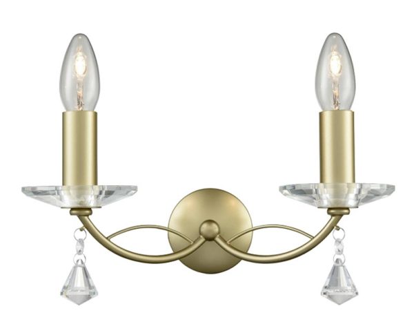 Franklite FL2385/2 Monaco 2 light twin wall light in matt gold