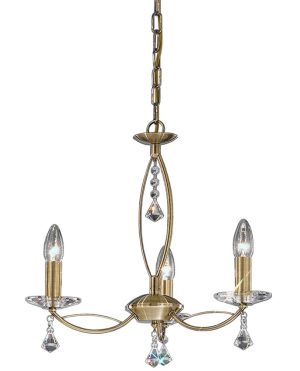Franklite FL2228/3 Monaco 3 light dual mount chandelier in bronze finish