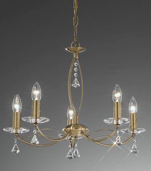 Franklite FL2228/5 Monaco 5 light dual mount chandelier in bronze finish