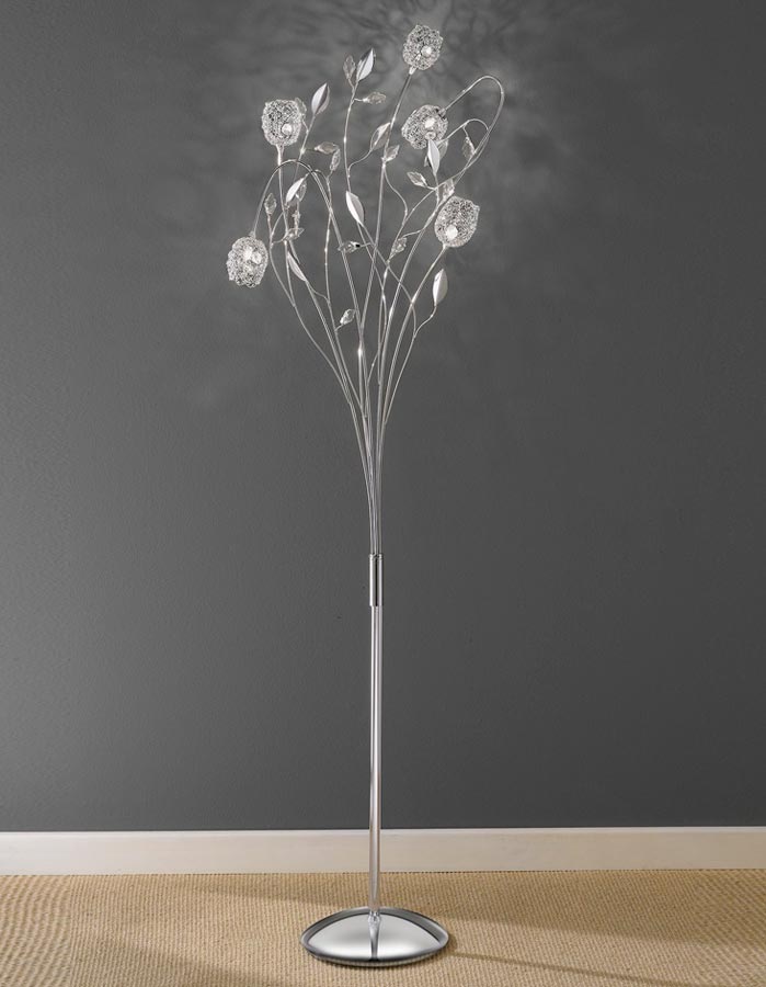 Fl 5 Light Dimmer Floor Lamp, Glass Flower Floor Lamp