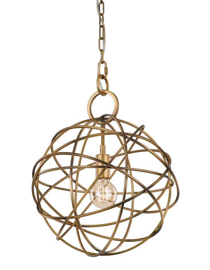 Elegant 1 Light Small Ceiling Pendant Globe Matt Gold Black Low Lights