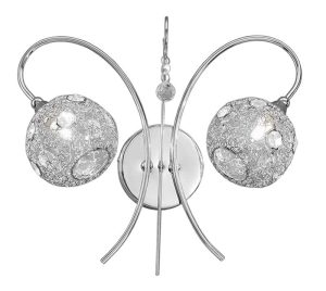 Franklite FL2214/2 Orion 2 light twin wall light in polished chrome