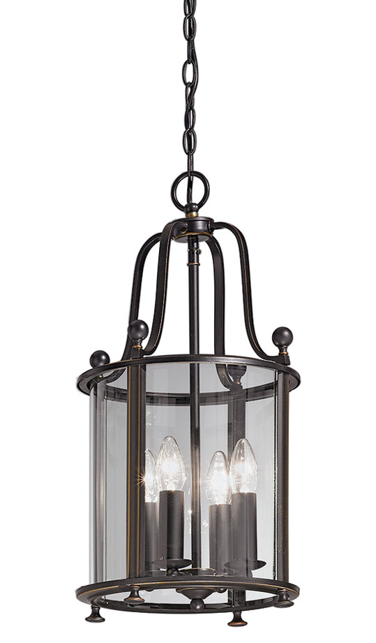 Georgian Style Quality 4 Light Hanging Hall Lantern Antique Bronze