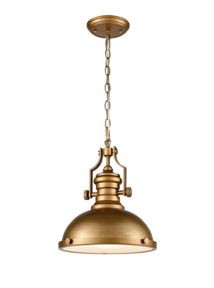 Industrial Style Single Metal Chain Pendant Ceiling Light Antique Gold