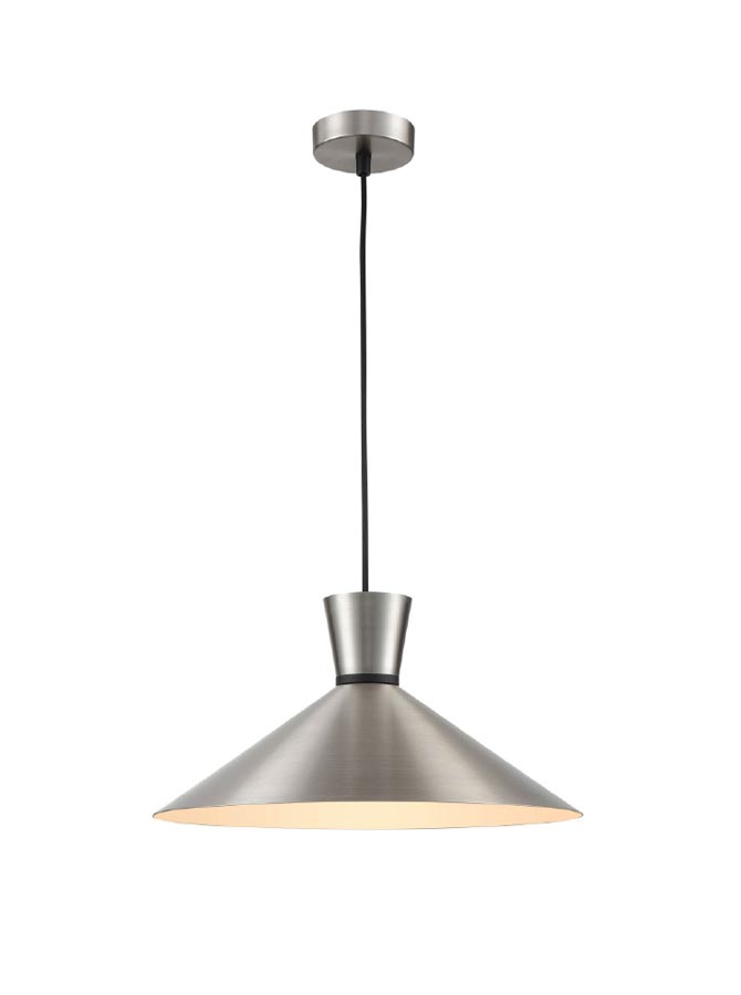 Classic Single 1 Light 40cm Metal Coolie Ceiling Pendant Satin Nickel