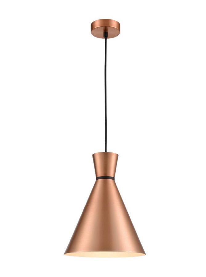 Classic Single 1 Light 25cm Metal Cone Ceiling Pendant Satin Copper