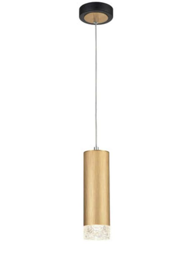 Contemporary 1 Lamp Single Pendant Ceiling Light Satin Gold & Black